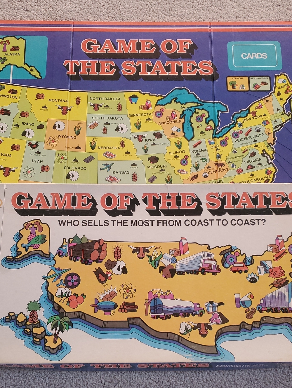 Vintage Game of the States Board Game